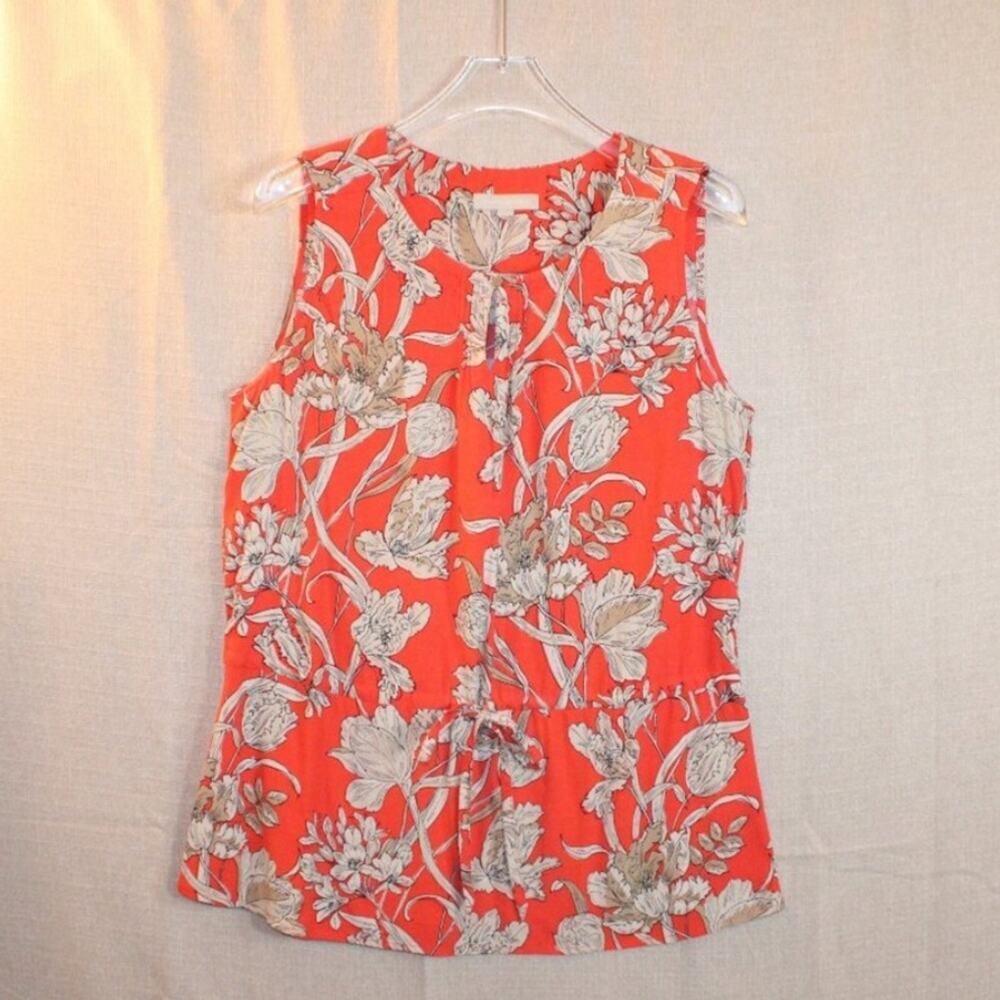 Banana Republic Orange Floral Blouse Women’s Small
